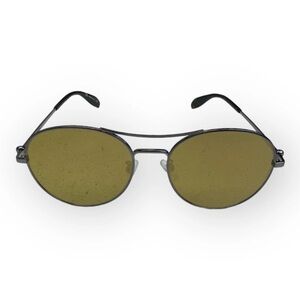 New ALEXANDER MCQUEEN AM0174S 004 57mm Ruthenium Aviator Sunglasses Italy Unisex